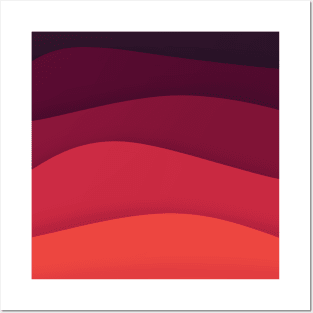 Minimalist red waves Posters and Art